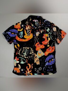 Urban Outfitters Doodle Print Button-Down Shirt